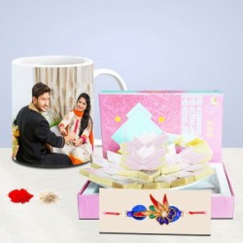 Rakhi With Customized Mug and Sweet